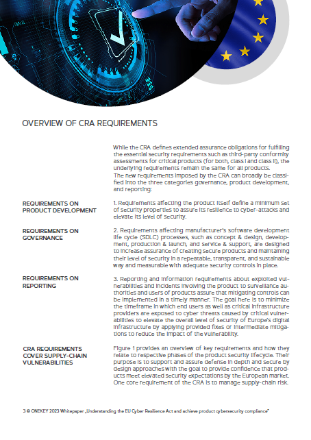 ONEKEY Whitepaper EU Cyber Resilience Act Contentpage